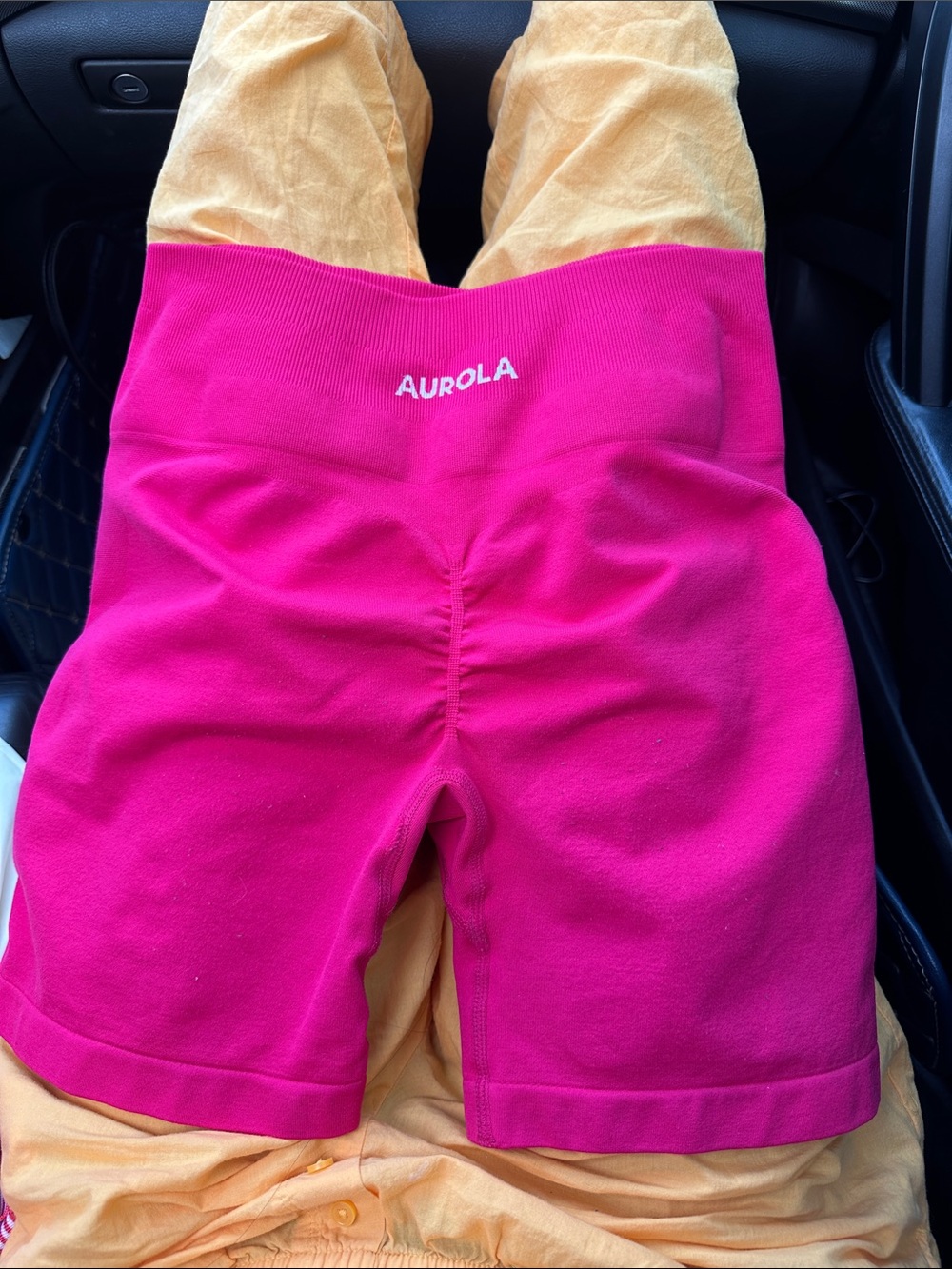 Aurora Seamless High-Waist Athletic Shorts — Vibrant Pink